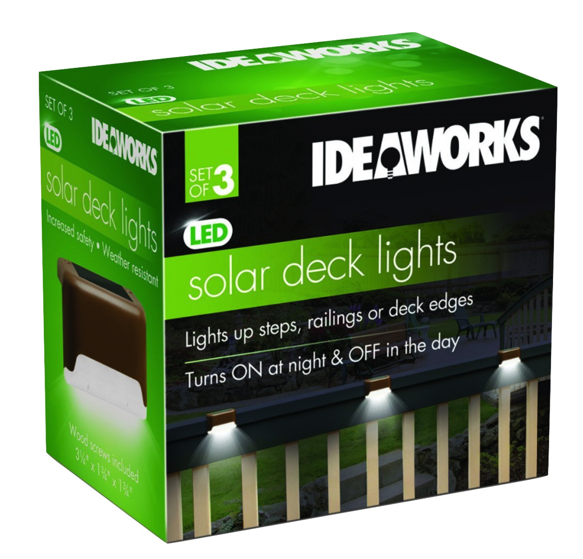 Ideaworks Jb7816 3 Solar Led Bright Deck Lights Outdoor