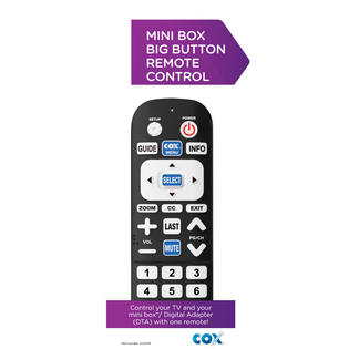 Cox Cox Mini Box Big Button Remote Control With Batteries Part 42 Rf New Sealed