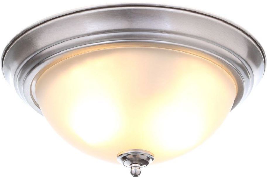 Commercial Electric Flush Mount Brushed Nickel Ceiling Light