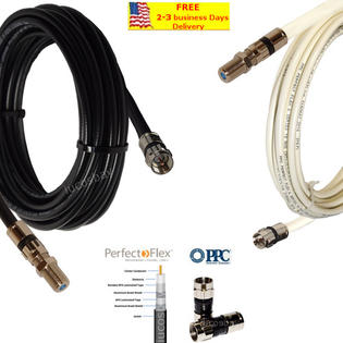 Perfect Flex Ppc Ex6 Plus Rg6 Pct F Extension Black White Coaxial 0 5 200ft Cable Satellite Tv Lot