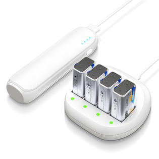 Ebl 8x 600mah 9v Li Ion Rechargeable Batteries 9 Volt Battery Charger 6f22 Usa