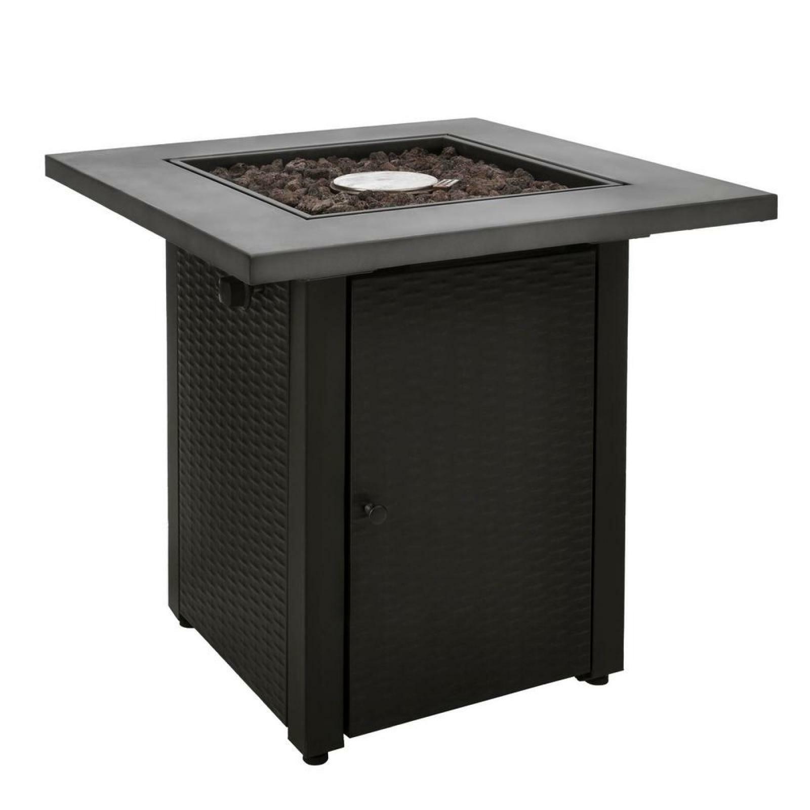 Hampton Bay Cxlttmbqjw Gas Firepit 28 In Square 48 000 Btu Patio Table Propane Steel Black Finish Base