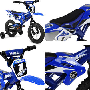 12 Moto Yamaha Boys Bmx Bike Blue Steel Frame Kids Bicycle Motocross Style New