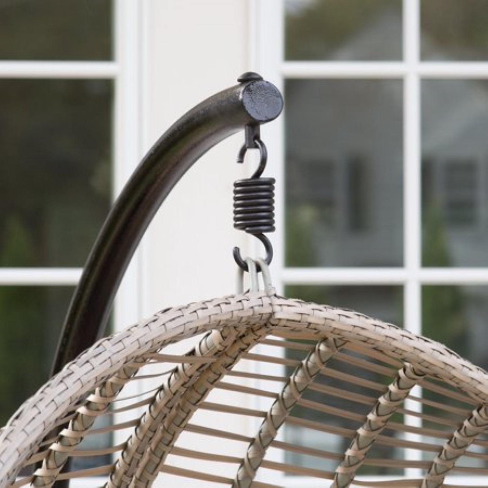 Island Bay SFAH16 Resin Wicker Hanging Egg Chair Outdoor Porch Swing