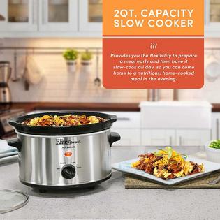 Elite Gourmet GFS7458 Electric Slow Cooker 2 Quart Home Kitchen Food Cooking Stoneware Meals Elite Gourmet GFS7458 Electric Slow Cooker 2 Quart Home Kitchen Food Cooking Stoneware Meals