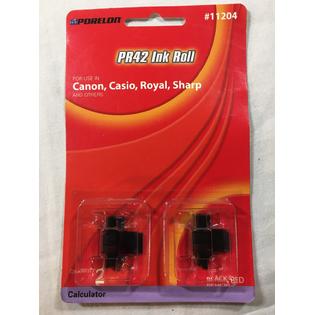 Porelon Porelon 11204 Pr42 Calculator Ink Rolls 2 Pack Canon Casio Royal Sharp Black Red