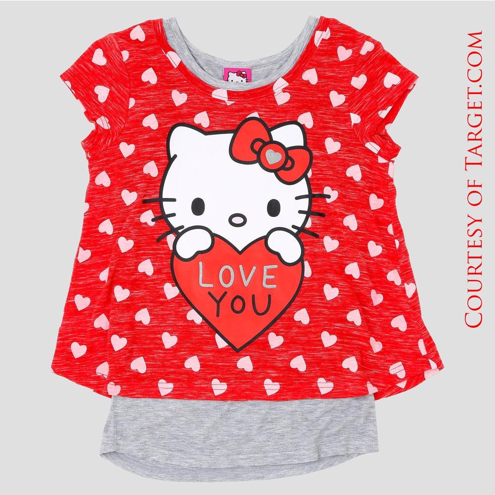 Sanrio Valentine S Day Hello Kitty Love You Youth Girls T Shirt Sizes Small Xlarge Sanrio Valentine S Day Hello Kitty Love You Youth Girls T Shirt Sizes Small Xlarge