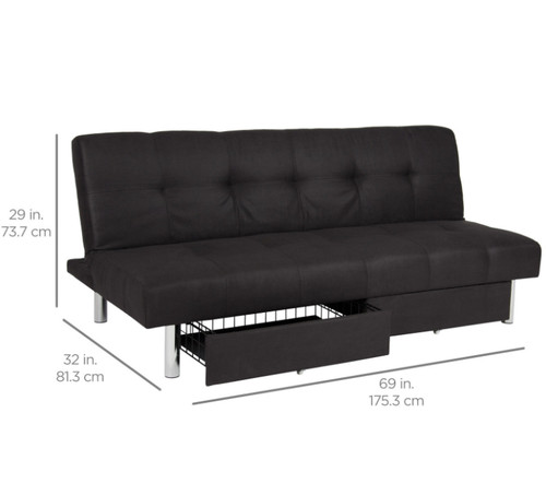 Microfiber Futon With Storage Best Choice Microfiber Futon Folding Sofa Bed Couch Lounger Recliner Mattress Storage Dorm
