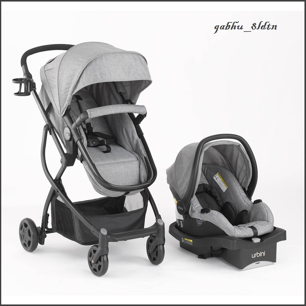 Urbini Baby Stroller Car Seat 3in1 Travel System Infant Carriage Buggy  Bassinet New