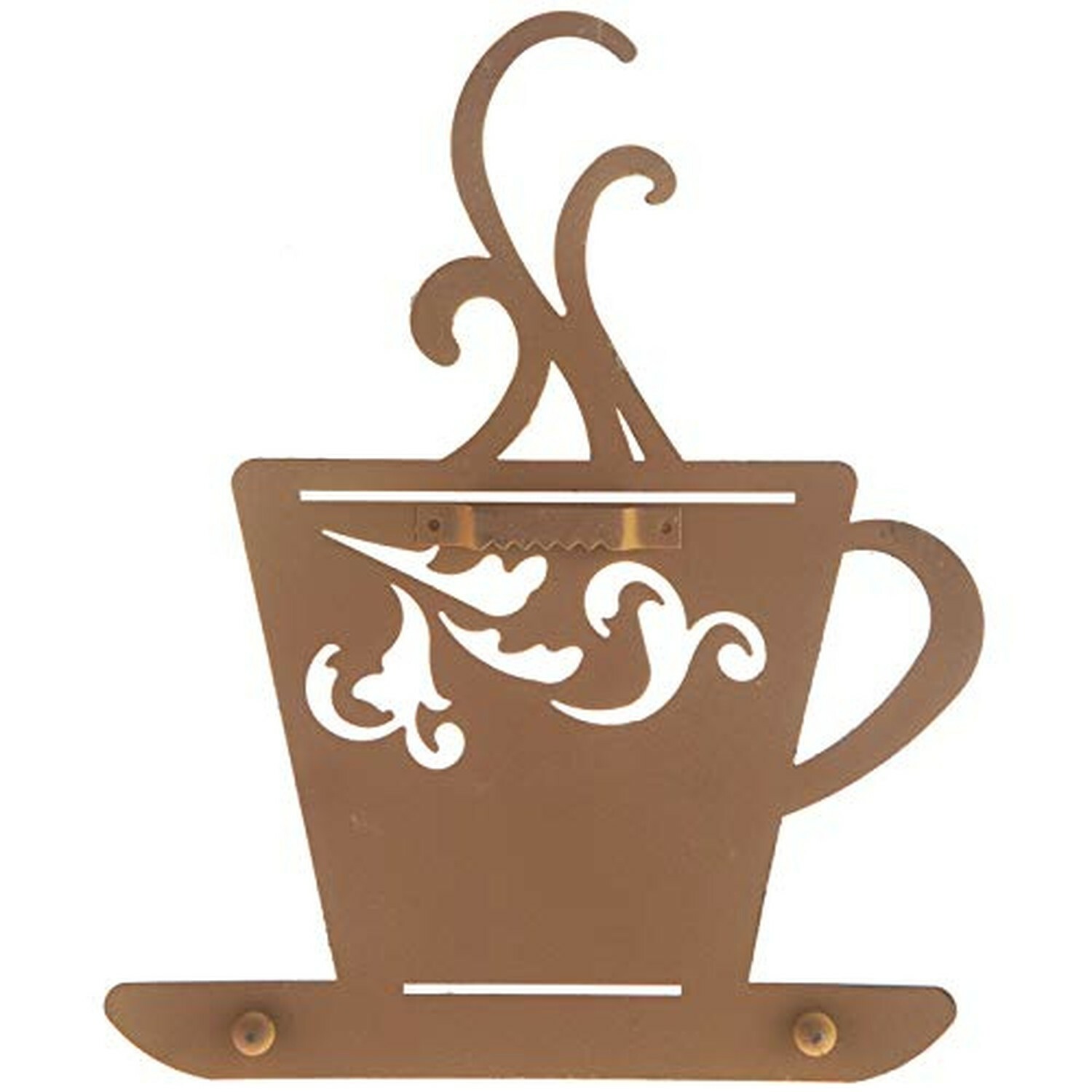 Everydecor Yellow Metal Coffee Cup Wall Decor