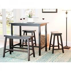 Kitchen Breakfast Nook Furniture Unbranded Espresso Pub Table Set 4 Pc Wooden Stools Bar Kitchen Breakfast Nook Furniture
