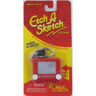 Basic Fun ETCH A SKETCH Keychain Keyring toy classic retro Mini Shake Erase  Retired doll