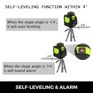 Vevor Rotary Laser Level Kit Self Leveling 12 Line Red Beam 65 Range 3d Cross 360