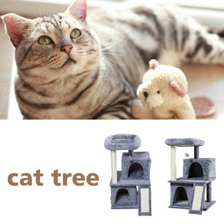 Coziwow 2 8ft H Cat Tree House Kitty Condo Scratching Post Climbing Tower