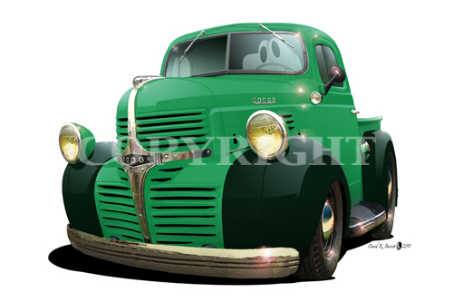 Fat Cat Wall Graphics Db 1947 Antique Pickup Truck 4x4 2ft Cartoon