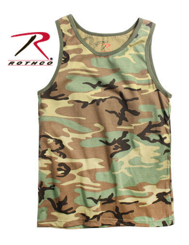 Rothco Mens Tank Top - Camouflage Woodland Camo by Rothco  ARMY TANK TOP S M L XL 2X 3X