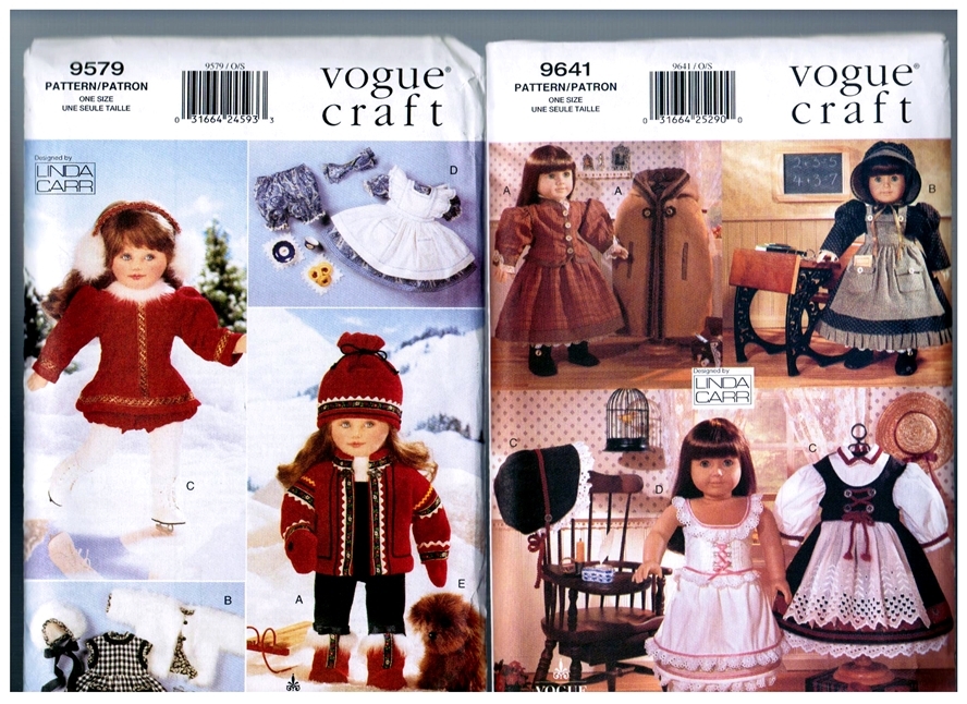 Vogue Patterns Vogue 9579 9641 Patterns Doll Dress Coats Clothes
