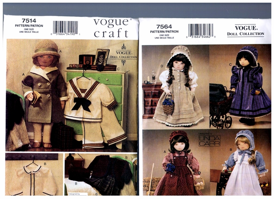 Vogue Patterns Vogue 7514 7564 Patterns Doll 1930s Clothes