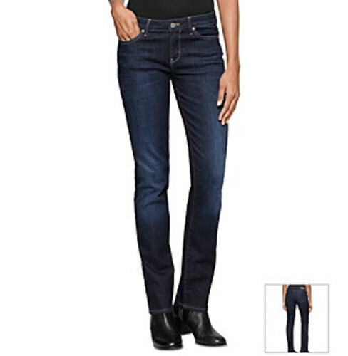 New Calvin Klein Women S Straight Leg Jeans Dark Blue Size Medium