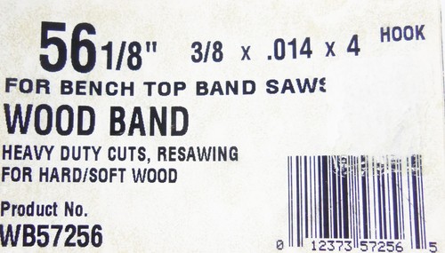 Olson Saw Wb57256 56 1 8 3 8 X 014 X 4 Teeth Per Inch Band Saw Blade