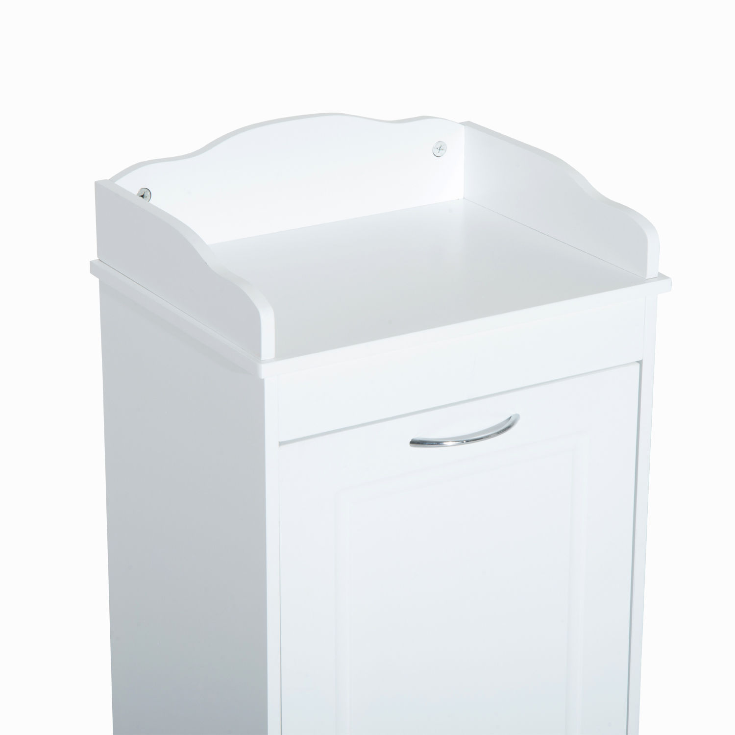 Homcom Wooden Bathroom Laundry Hamper Cabinet Tilt Out Basket