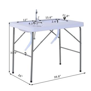 Outsunny Portable Folding Fish Cleaning Cutting Table