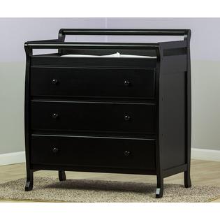 Dream On Me Changing Table 3 Drawer Storage Black Hardwood Baby