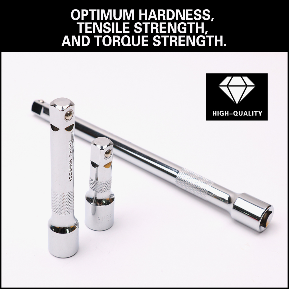 Horusdy 3pc 1 2 Long Extension Extender Bar Set 3 5 10 Drive Ratchet Wrench Socket