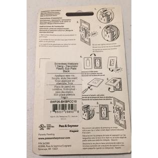 Swp26bkbpcc10 Pass Seymour Black Screwless Decorator Wall Plate