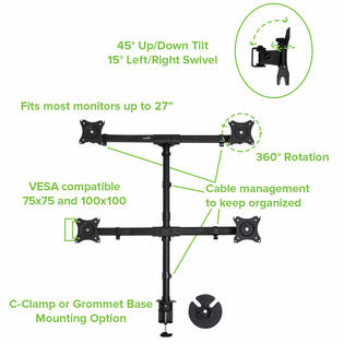Navepoint 10010004 Quad Lcd Monitor Desk Mount Stand Heavy Duty Lcd Monitor Desk Mount Stand Heavy Duty