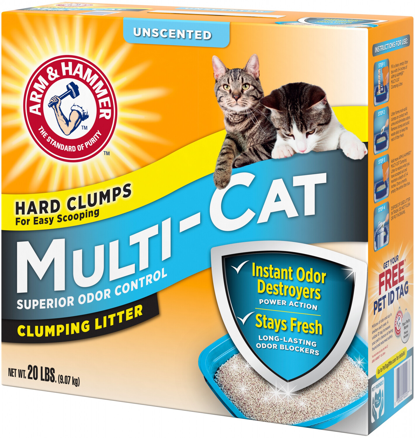 Arm Hammer Arm And Hammer Multi Cat Unscented Clumping Cat Litter 20 Lb