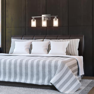 Costway 3 Light Wall Sconce Bathroom Vanity Light Fixtures W Clear Glass Shade For Home Costway 3 Light Wall Sconce Bathroom Vanity Light Fixtures W Clear Glass Shade For Home