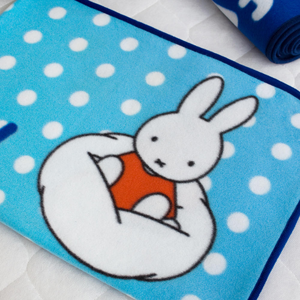 Blancho Bedding [Miffy - Blue] Coral Fleece Baby Throw Blanket (28.7 by 39.4 inches)