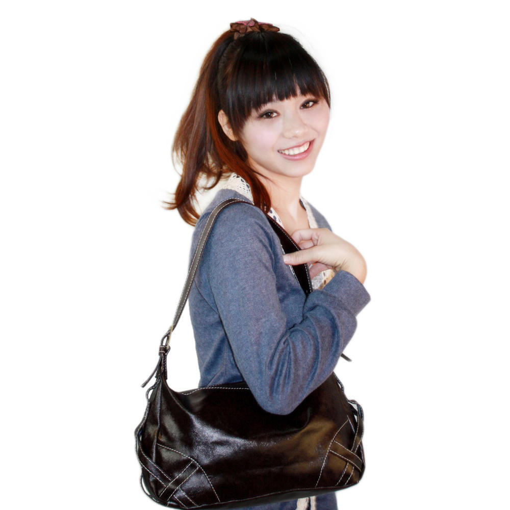 Blancho Bedding [Beauty Tamara] Stylish Coffee Leatherette Satchel Bag Handbag Purse