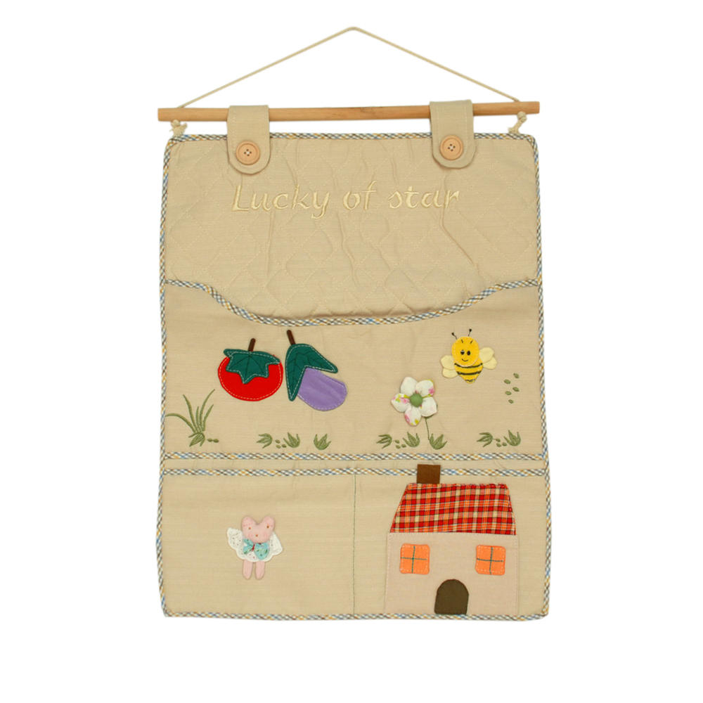 Blancho Bedding [Doll &House] Ivory/Wall Hanging/Baskets/Hanging Wall Basket/Wall Pocket (15*19)