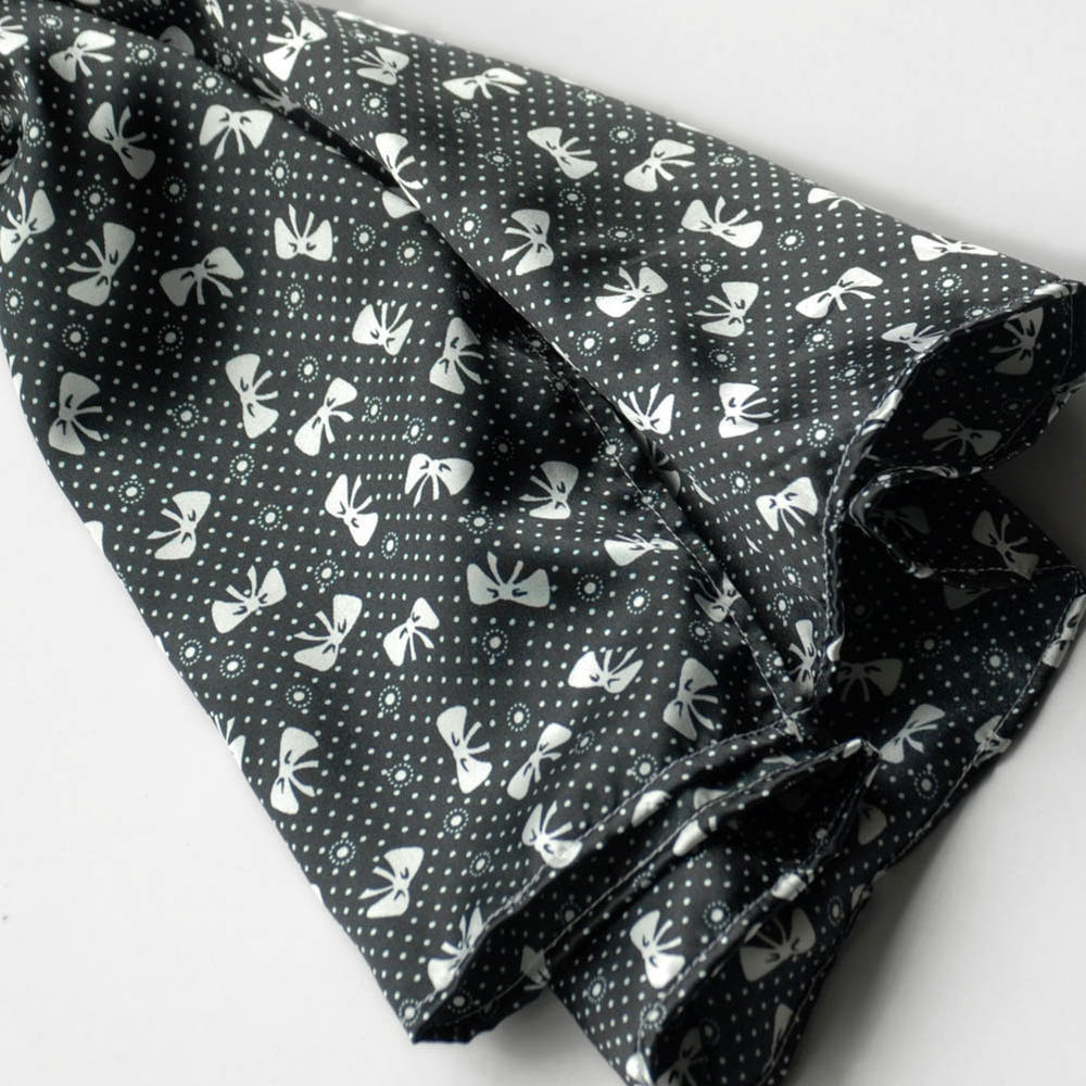 Blancho Brando Black Lovely Bowknot Design Natural Elegant Silk Scarf/Wrap/Shawl(Large)