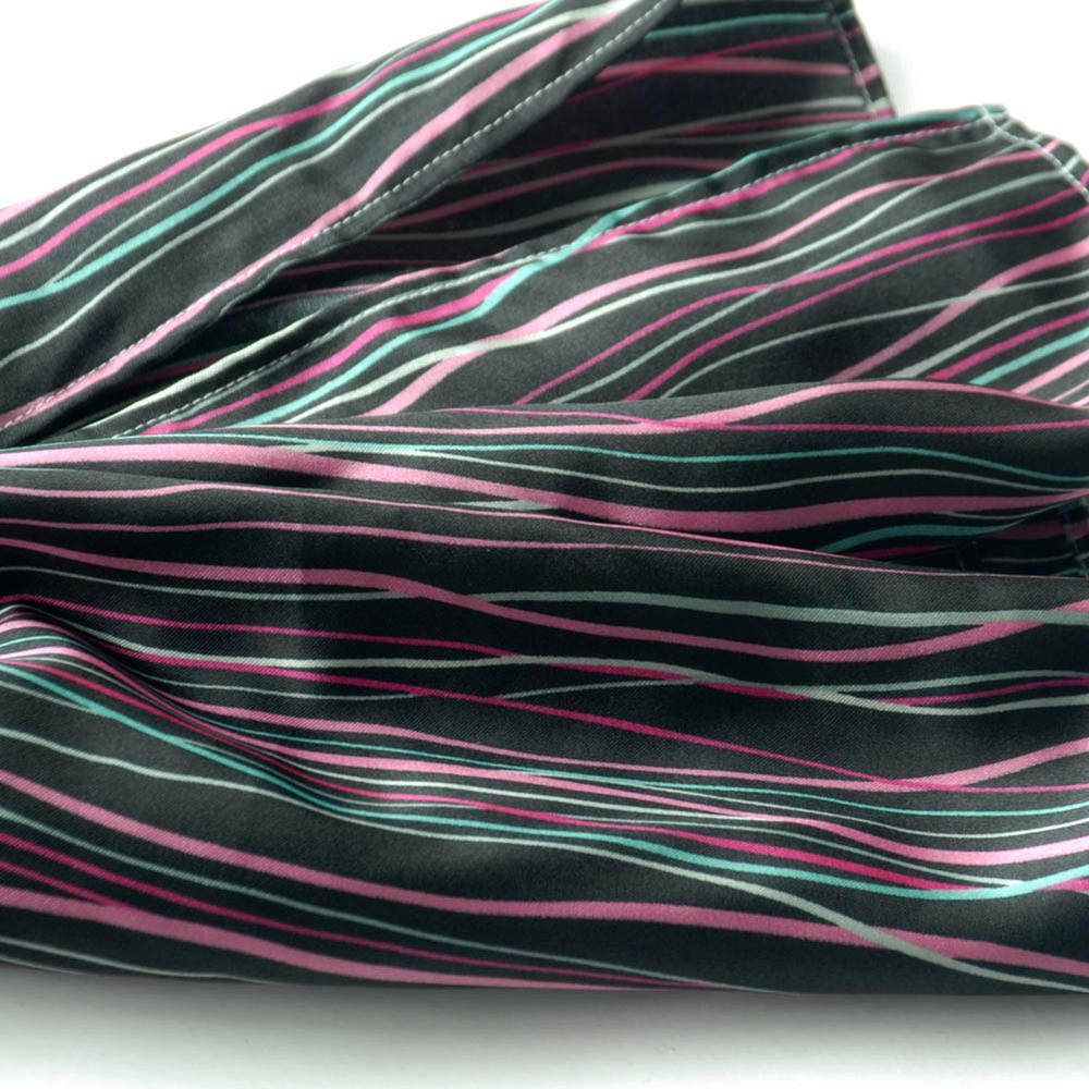 Blancho Brando Black Irregular Stripe Chic Exquisitely Soft Luxuriant Silky Scarf/Wrap/Shawl(Small)