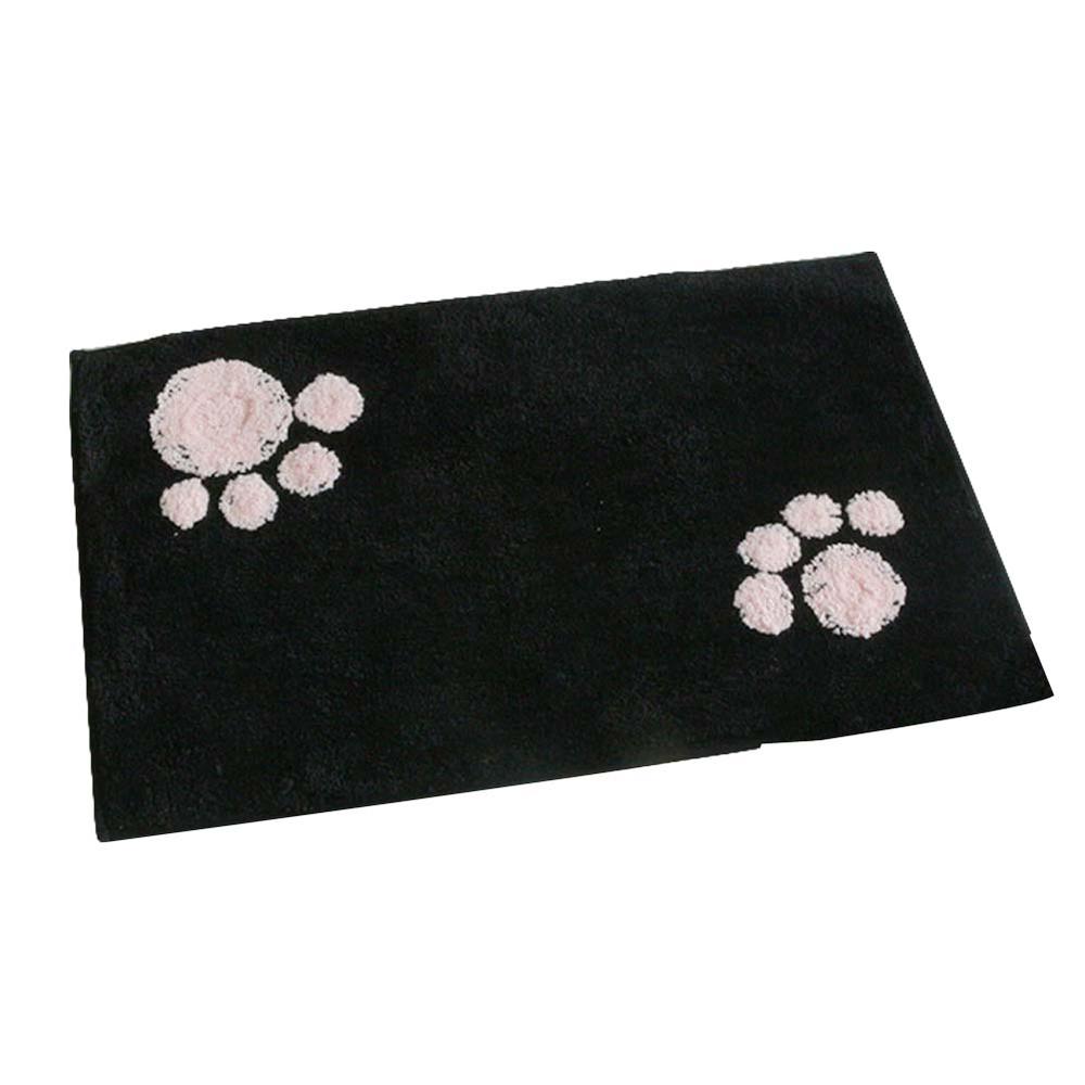 Panda Superstore Footprint Black Doormats Non-Slip Bath Rug Small Floor Mat Entrance Rug