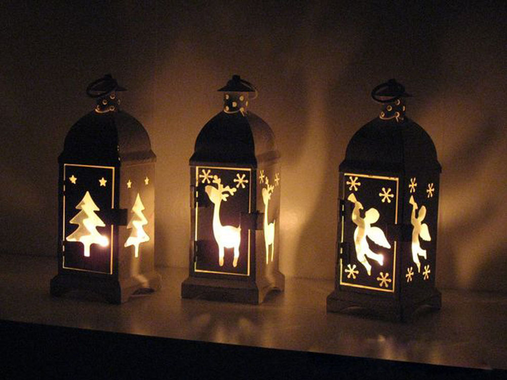 Panda Superstore Christmas Tree Iron Tealight Candle Holder Wall Hanging Decor Ornament