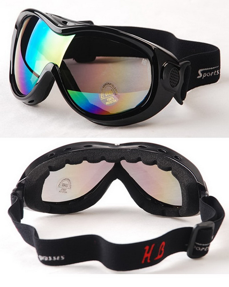 Panda Superstore Adult Ski Goggles Desert Sandproof Windproof Goggles Snow Goggles Black