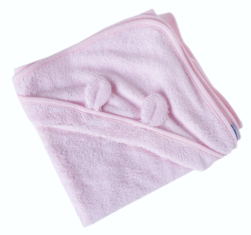 Panda Superstore Pink Animal Ear Soft Baby Hooded Bath Towel (90*90CM)