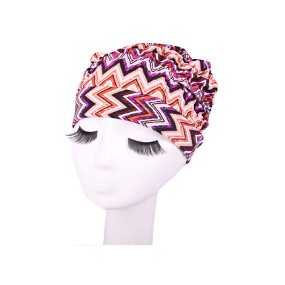Panda Superstore Colorful Swimming Cap For The Girls Who Have Long AndBeautiful Hair red striated