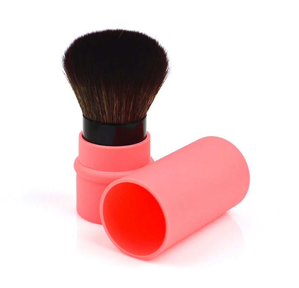 Panda Superstore Retractable Blush Brush Protable Cosmetic Cheek Brush, Orange