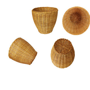 Panda Superstore Rattan Woven Ware Car Trash Can Mini Garbage Can