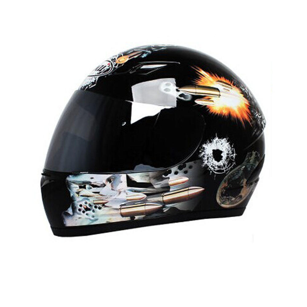 Panda Superstore Cool Bullets Motorcycle Helmet Street Bike Full Face Helmet (XL,22 4/5"-23 3/5")