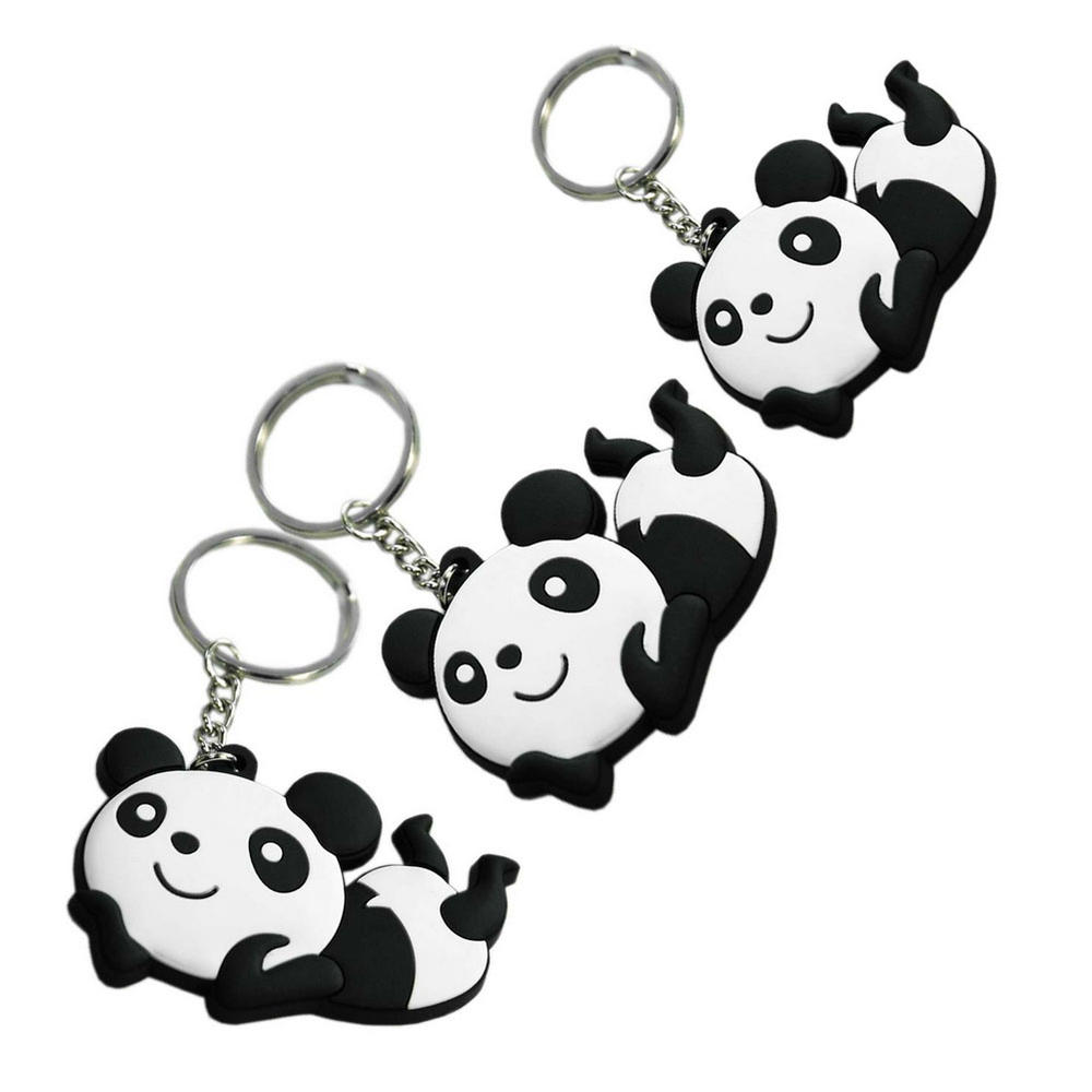 Panda Superstore Set of 3 Lovely Panda Superstore Key Chain Portable Car Keychain Key Rings