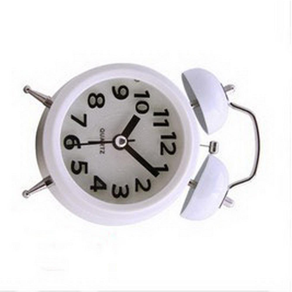 Panda Superstore Creative Small Night-light Alarm Clock with Loud Alarm(Rotundity,White)