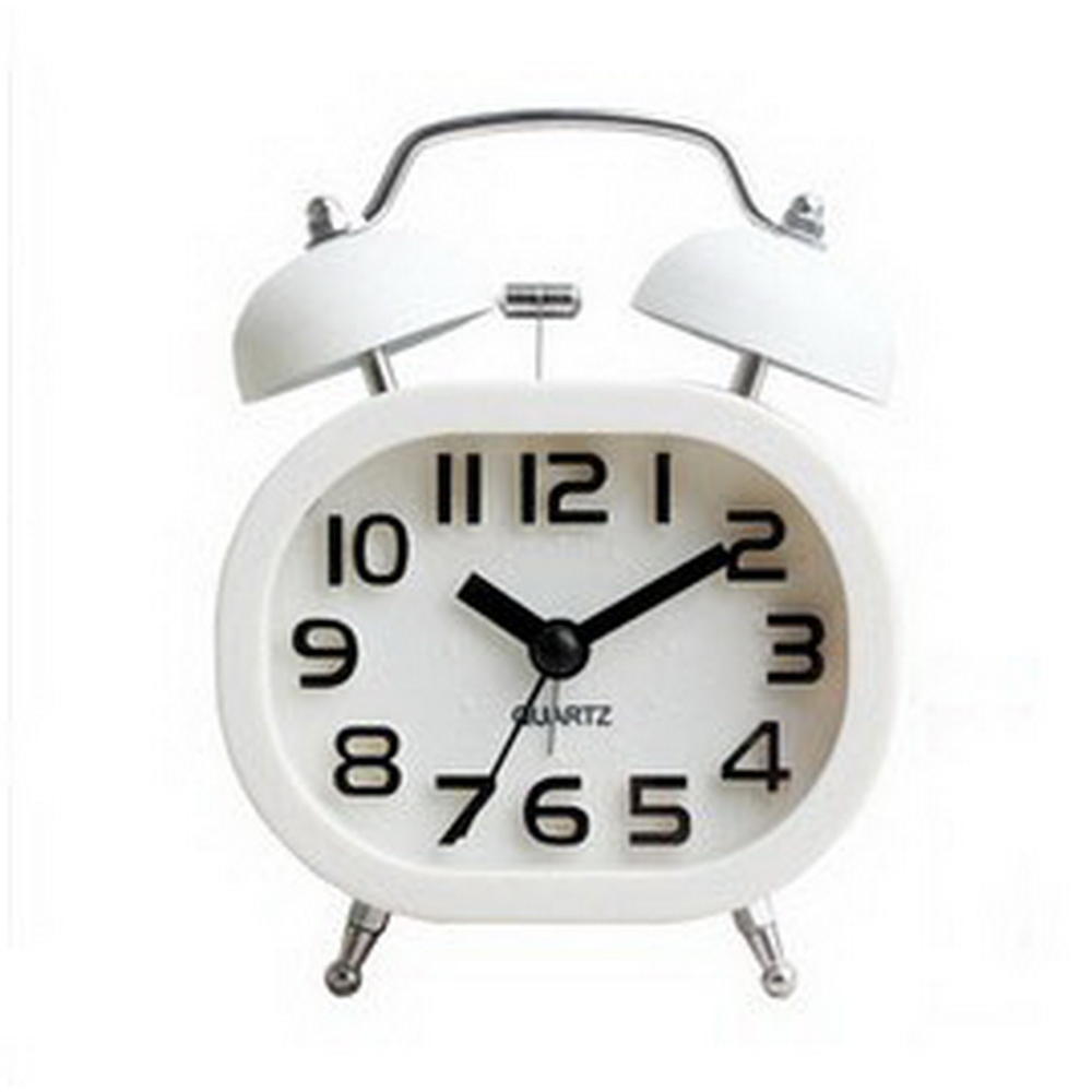 Panda Superstore Creative Small Night-light Alarm Clock with Loud Alarm(Square,White)