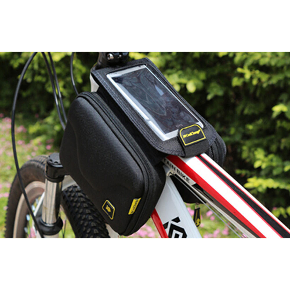 Panda Superstore Cycling Bike Bicycle Frame Pannier Front Tube Bag Case For Cell Phone,Black