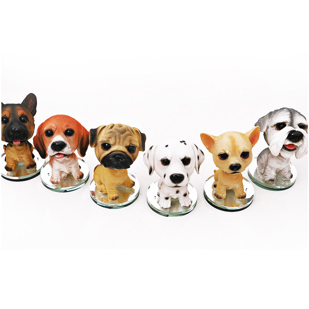 Kylin Express Good Luck Resin Car Dog Shook Head Ornaments Cute Puppy Doll ( Wolfhound )